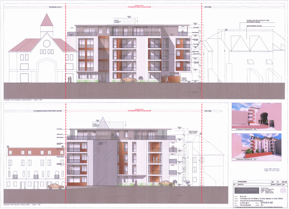 00659317 Westbury Club The Green Malahide - planning application document - Front and Side - East Elevation
