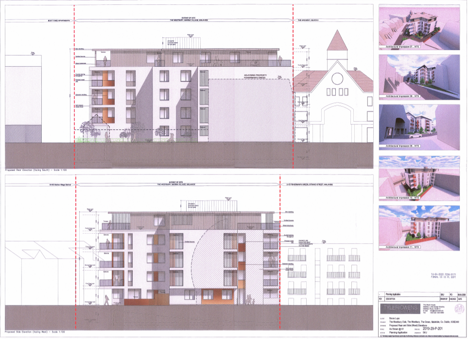 00659482 Westbury Club The Green Malahide - planning application document - Rear and Side - West Elevation